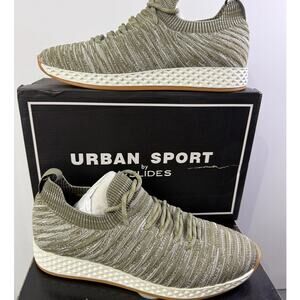 Urban Sport Sneakers Olive Heathered Knit Size 11 Womens